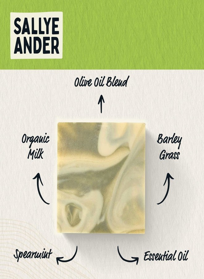 SALLYEANDER Milk & Mint Swirl Soap - 5oz Bar - Naturally Antibacterial - 100% Handmade Hypoallergenic Skincare - Image 4
